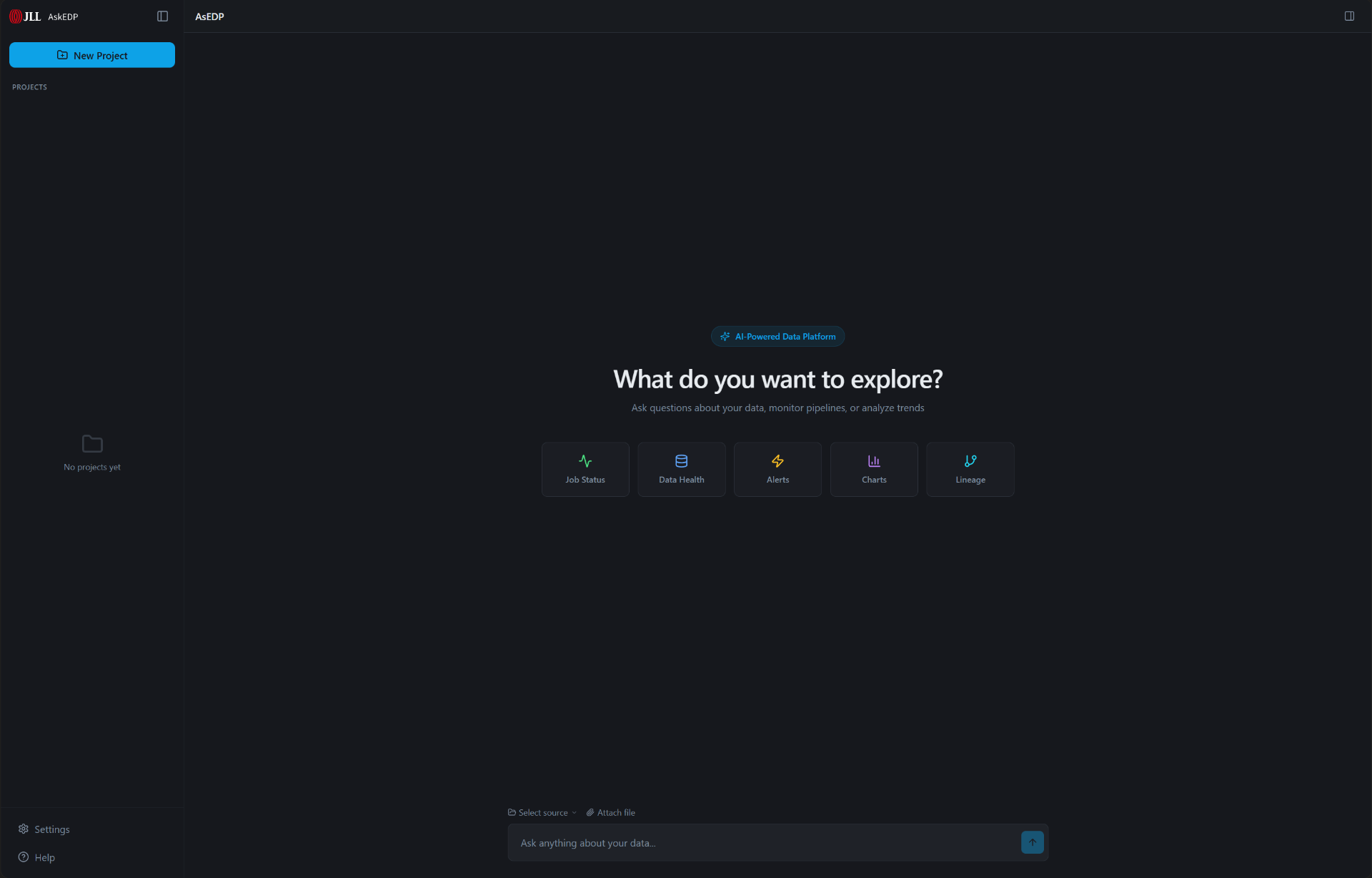 Original AskEDP AI assistant interface